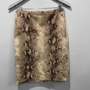 The Limited Brown Tan Snakeskin Pencil Skirt Size 2 Back Zip